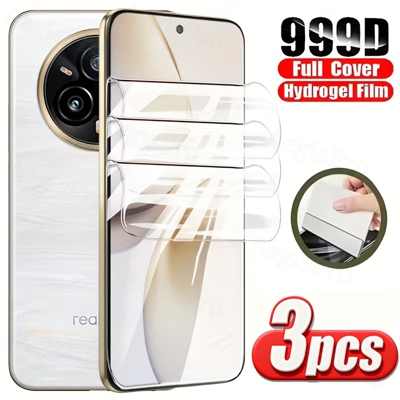 Realme C67 - ฟิล์มไฮโดรเจล 3 ชิ้นเหมาะสำหรับเรียลมี c67/c71/c75/c55/c53/c75x/c61/c51/c75 ออกแบบมาเป็นพิเศษเพื่อใช้เป็นฟิล์มกันรอยหน้าจอ